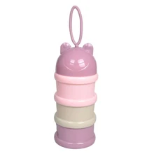 3 layer Frog Style Portable Baby Food Storage Box Cereal Cartoon Baby Milk Powder Boxes
