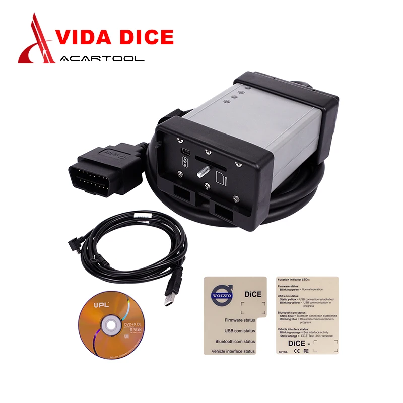 Полный чип для Volvo vida dice 2014D автомобильный диагностический инструмент USB с multi-языком для Volvo Obd2 сканер