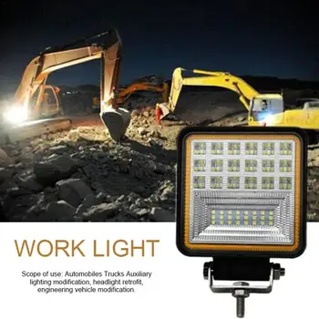 

126W45MM Car Led Work Light Auxiliary Spotlight Motorcycle Fog Lamp Truck Forklift Lamp Square With Aperture