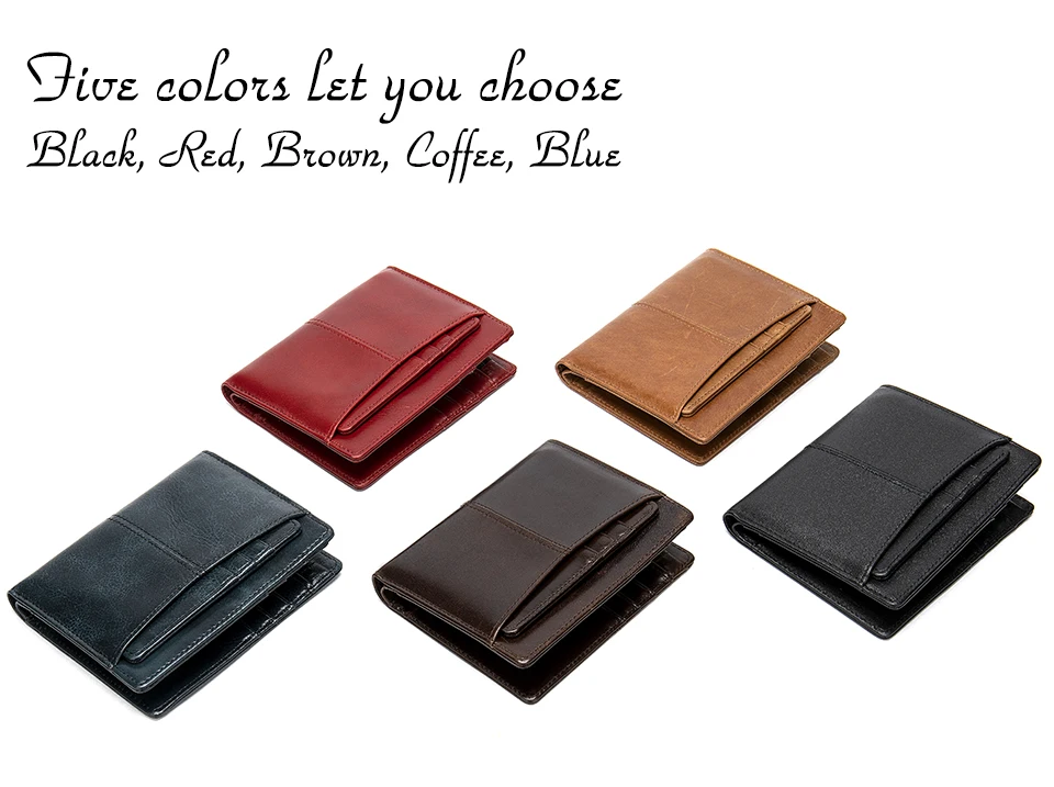 Small Women's Wallet Male Wallets for Credit Card Leather Genuine Purse for Men Card Holder Short Clutch Money Bags 2