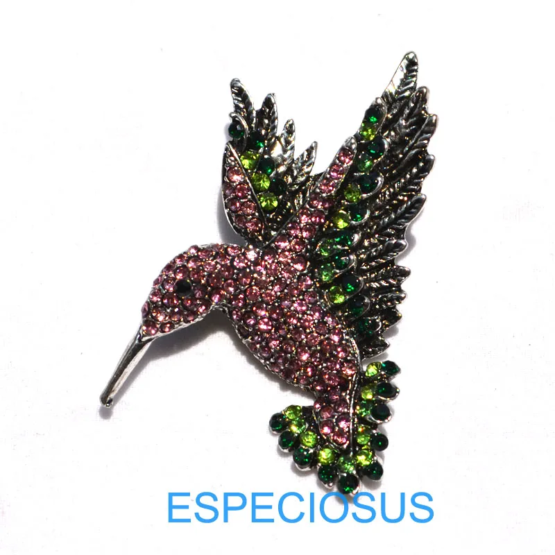 

Elegance Pin Humming Bird Rhinestone Fashion Jewelry Brooch Anti Silver Plated Crystal Giraffe Breast Pin Mix Color Lady Garment