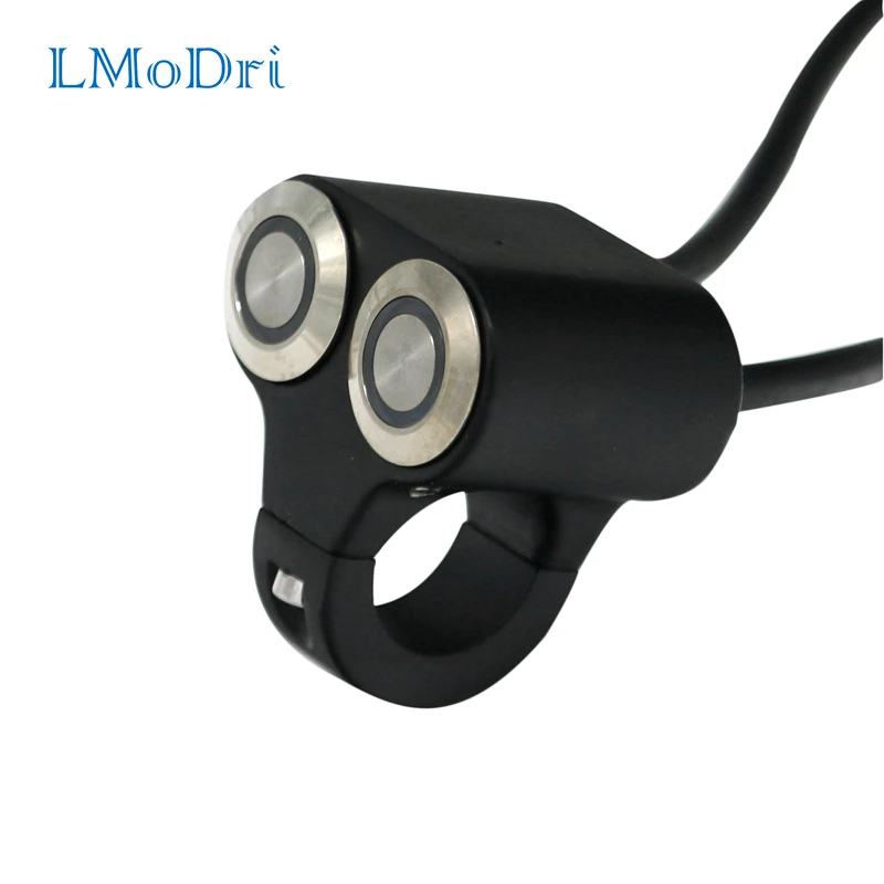Beste LMoDri 22mm Stuur Motorfiets Schakelaars ATV Scooter Koplamp Hazard Brake Mistlamp Schakelaar ON OFF Aluminium Met Indicator DIY