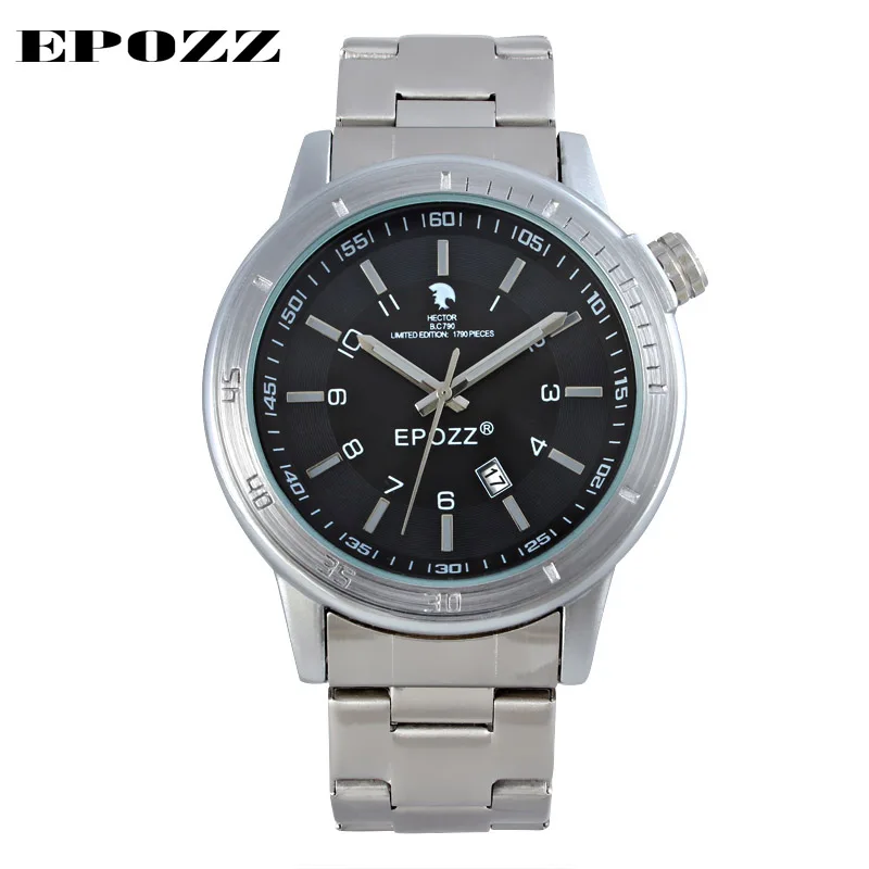 Brand EPOZZ Luxury New arrival Especial Numbers Signet for unique Stainless Steel men fashion quartz watches men limited Edition