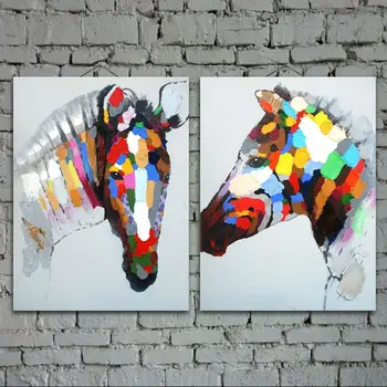 

hand painted oil painting modern Love horses oil painting on canvas abstract painting paintings AN-122