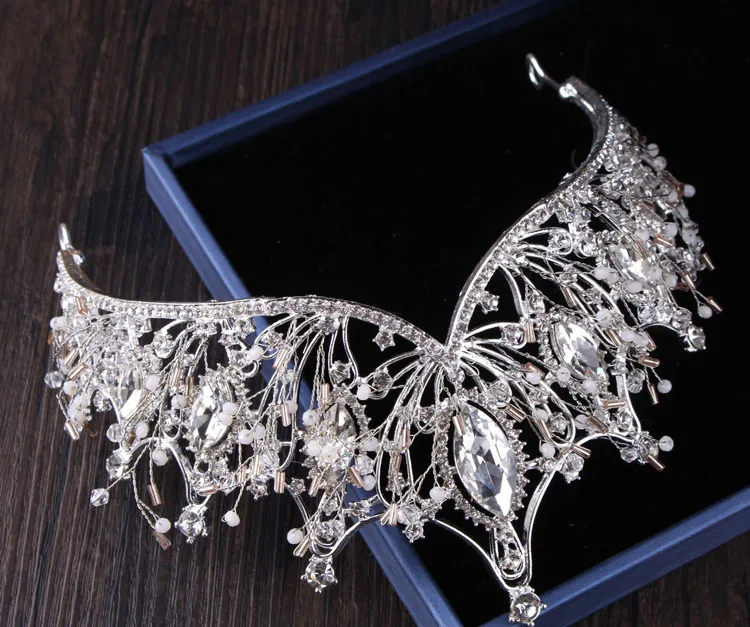 Высококачественная Золотая белая Тиара ожерелье для невесты Свадебные Ювелирные наборы и аксессуары