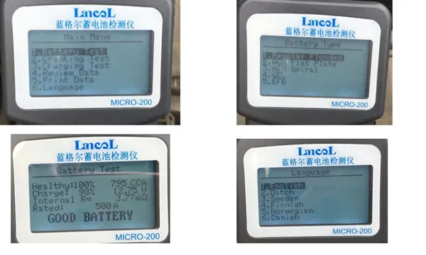Lancol MICRO-200 лучший CCA тестер батареи 12 В с функцией печати диагностические инструменты тестер батареи проверка автомобиля