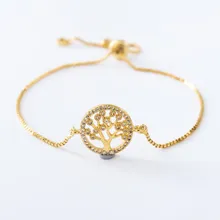 Золотая, серебряная цепочка micro pave cz Циркон кубический цирконий веревочный браслет с регулировкой макраме жизни Дерево Браслет fj5 Модные женские