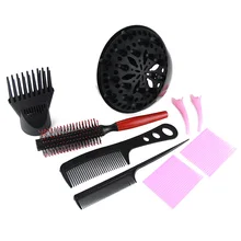 9 запасных частей для профессиональных парикмахерских салонов набор инструментов Насадка На Фен воздуходувка черная насадка для сушки волос расческа