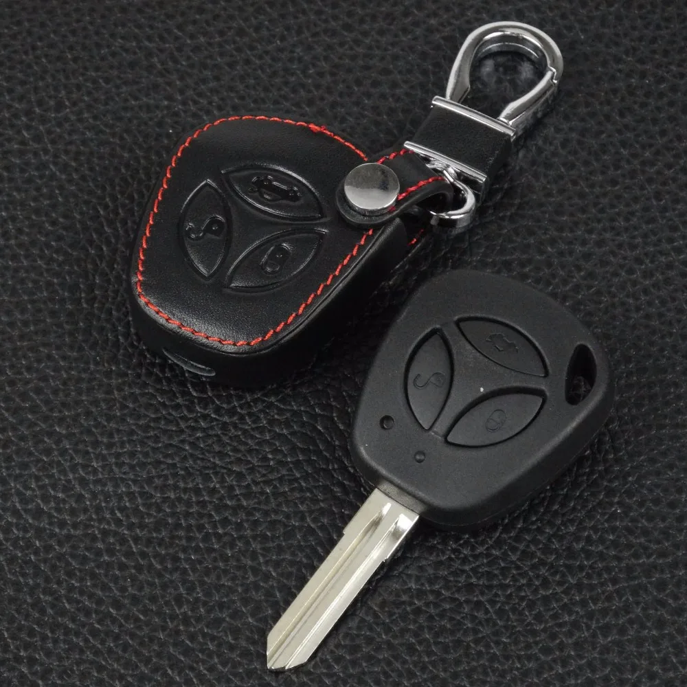Jingyuqin пульт дистанционного управления 3 кнопки Кожаный Автомобильный ключ сумка чехол для Lada Priora Sedan Sport Kalina Granta Vesta X-Ray XRay