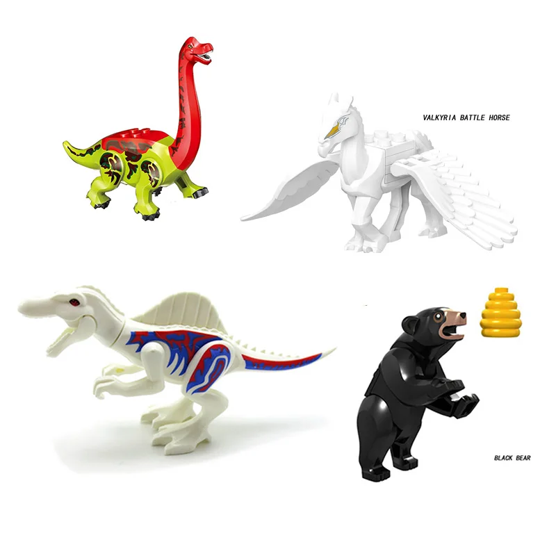 

New arrival Animal series Jurassic Park Dinosaurs Valkyrie Battle Horse DIY Figures Building Blocks For Children Toys gifts