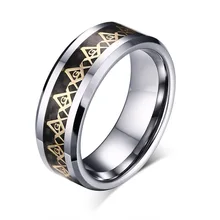 Мужские кольца вольфрамовое масонское кольцо мужские модные кольца аксессуары кольца мужские свадебные ювелирные изделия серебро и золото цвет