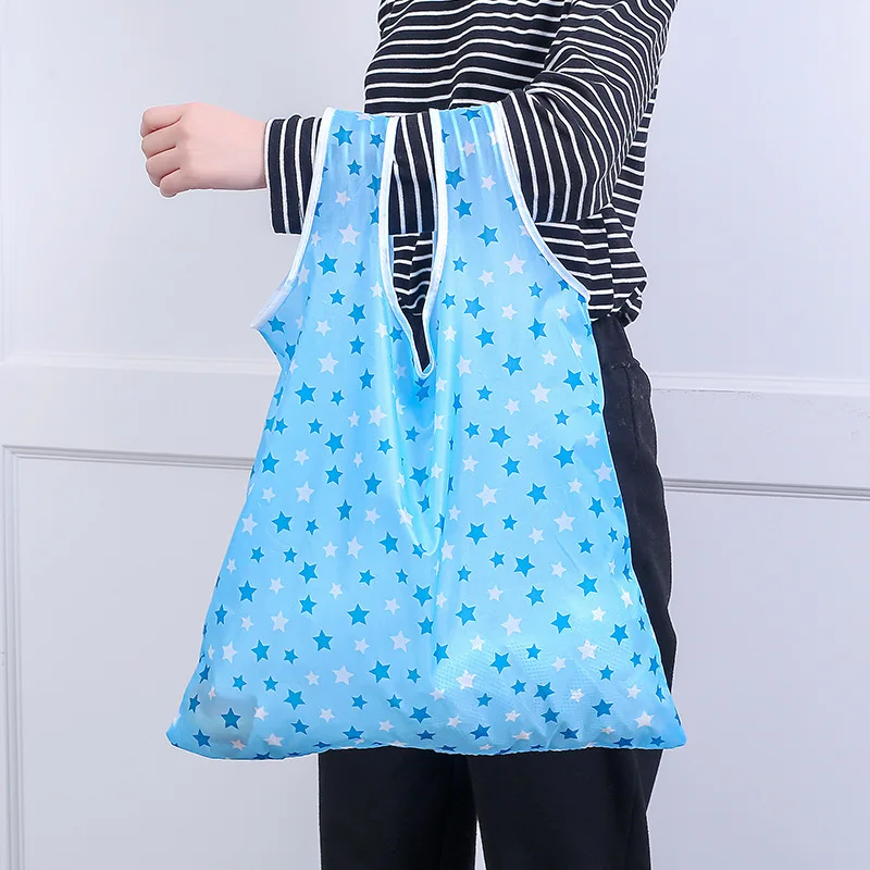 Складная хозяйственная сумка, Женская многоразовая сумка-тоут, водонепроницаемая полиэфирная Экологичная сумка для продуктов с крюком, вместительная сумка