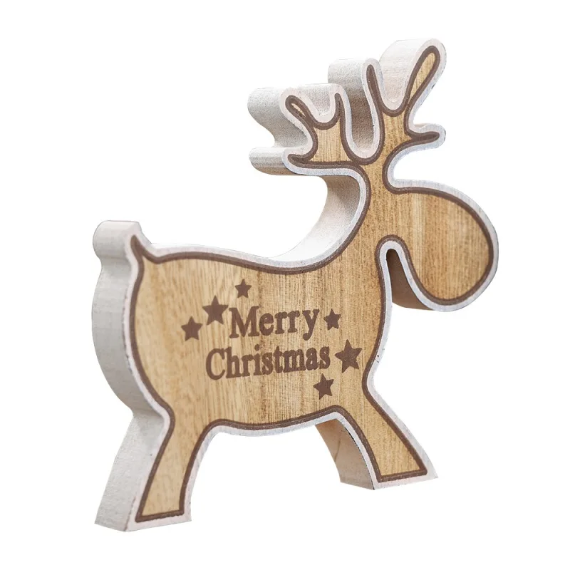 

Christmas Deer Elk Wooden Elk Holiday Figurines Christmas Ornaments Kids Gift Home Party Desktop Decoration