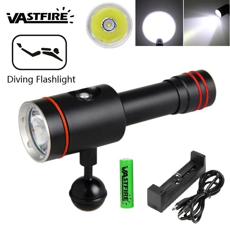 

18650 Diving flashlight LED Underwater Flashlights Waterproof Portable Lantern Lights dive light Lamp Torch