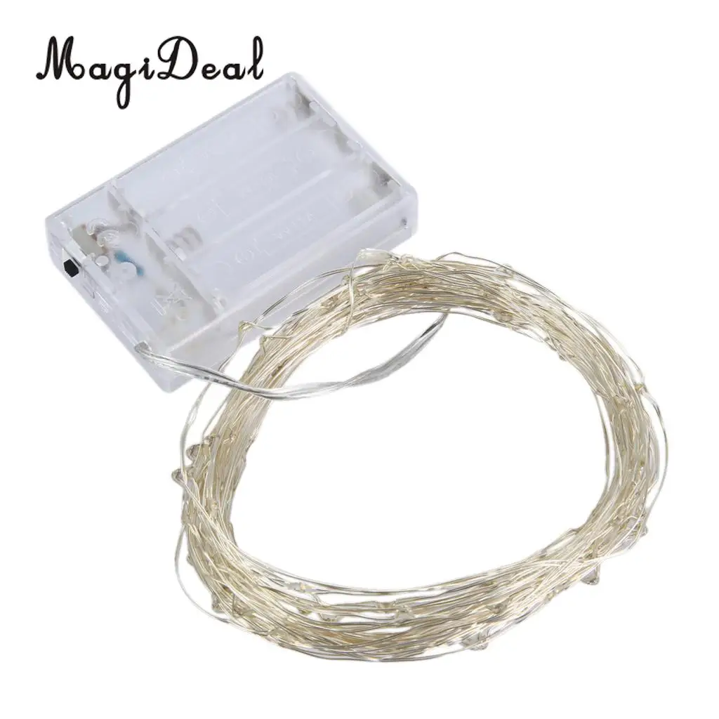 MagiDeal 20 Little LED Light String with Battery Operated  Ligthing Chain Fairy Strings Home Kids Room Party Decor Warm White