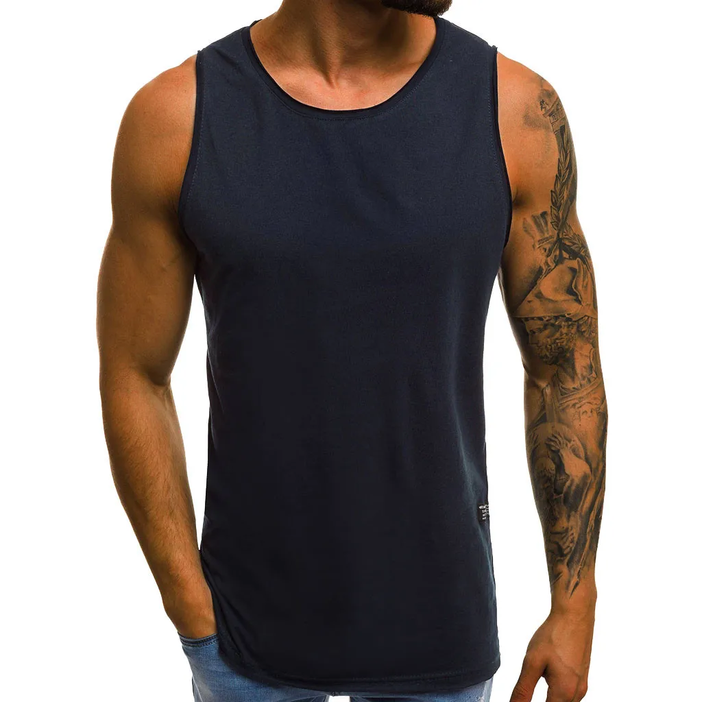 

YOUYEDIAN 2019 Fashion Personality Men's Summer Casual Slim Sleeveless Shirt Top New arrival