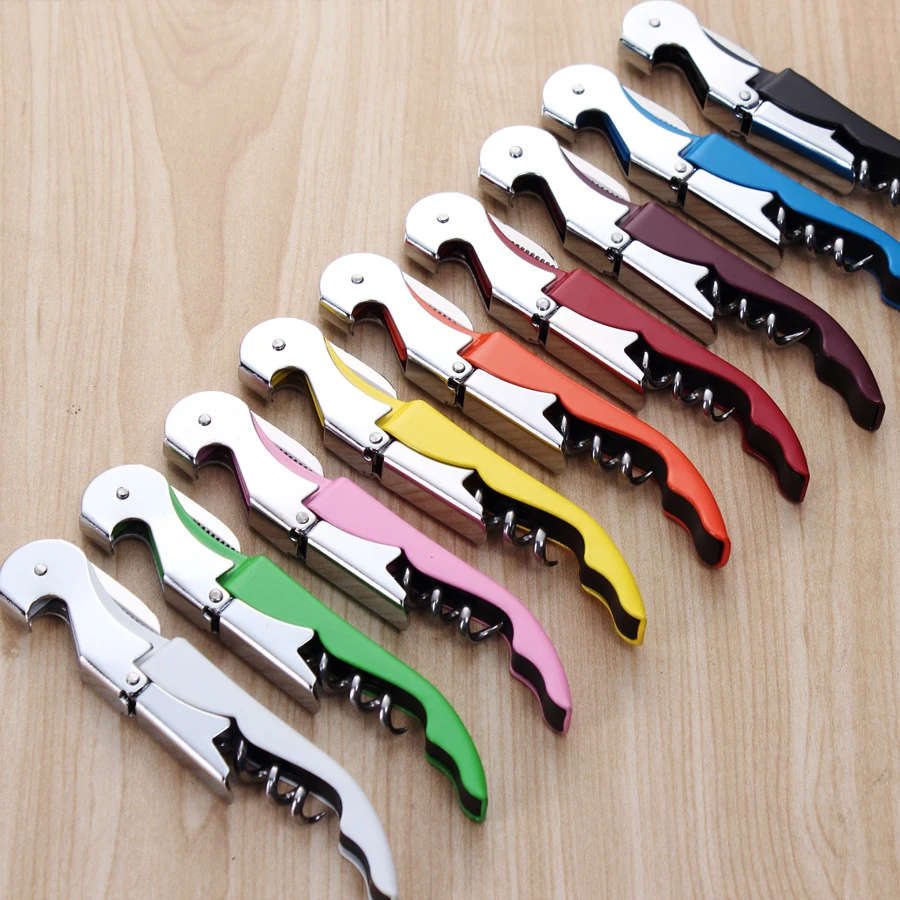  Multi-Function Wine Bottle Cap Opener Corkscrew Cork Screw Stainless Steel Metal With Handle Home Party 