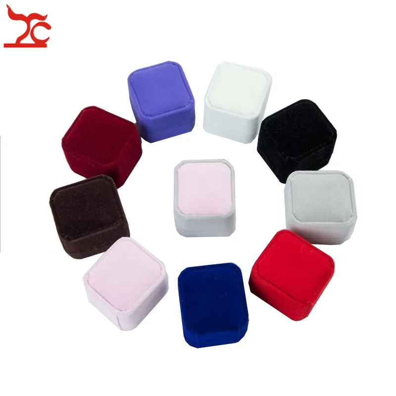 

High Quality Square Wedding Velvet Earrings Ring Box Amazing Engagement Party Earring Jewelry Display Gift Case