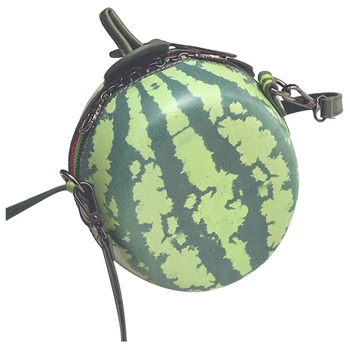 

ABDB Fruit Green Watermelon Print Round Bag Shoulder Cross Body Handbag