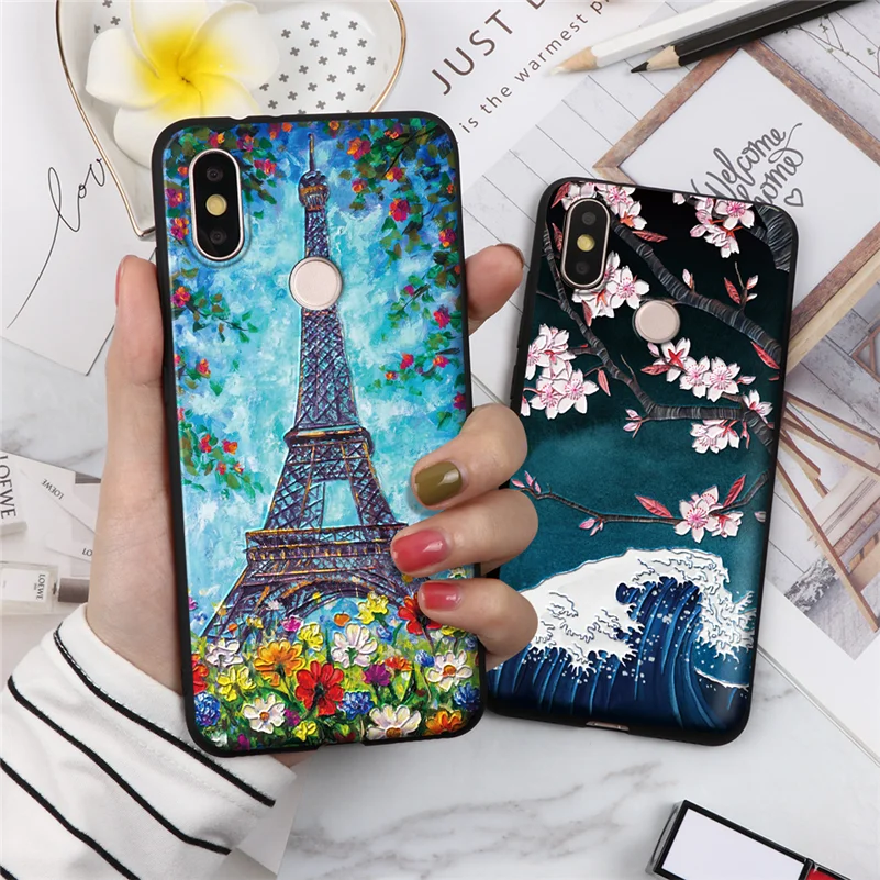 ТПУ 3D Emboss Коке для Xiaomi реого Примечания 6 5 8 9 Pro еТ 4X Plus 7 Ми Lite A3 A1 A2 F1 CC9 CC9E Для