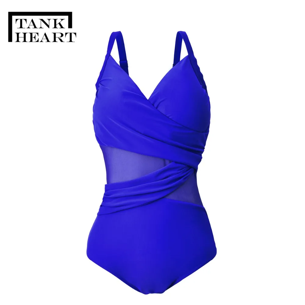 Günstig Sexy Einem Stück Badeanzug Frauen Mesh Patchwork Badeanzüge Vintage Bademode Sommer Strand Tragen Schwimmen Anzug Plus Größe tiefe v schwimmen