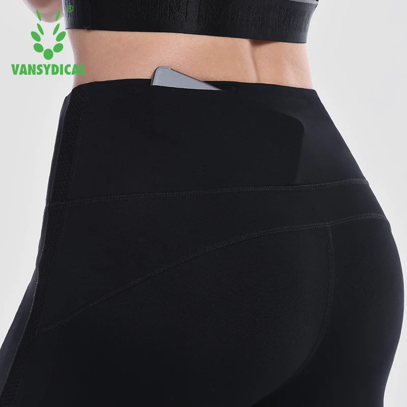 Vansydical женские Леггинсы для йоги с высокой талией дышащие колготки для бега сексуальные сетчатые штаны для фитнеса и танцев Стрейчевые спортивные штаны