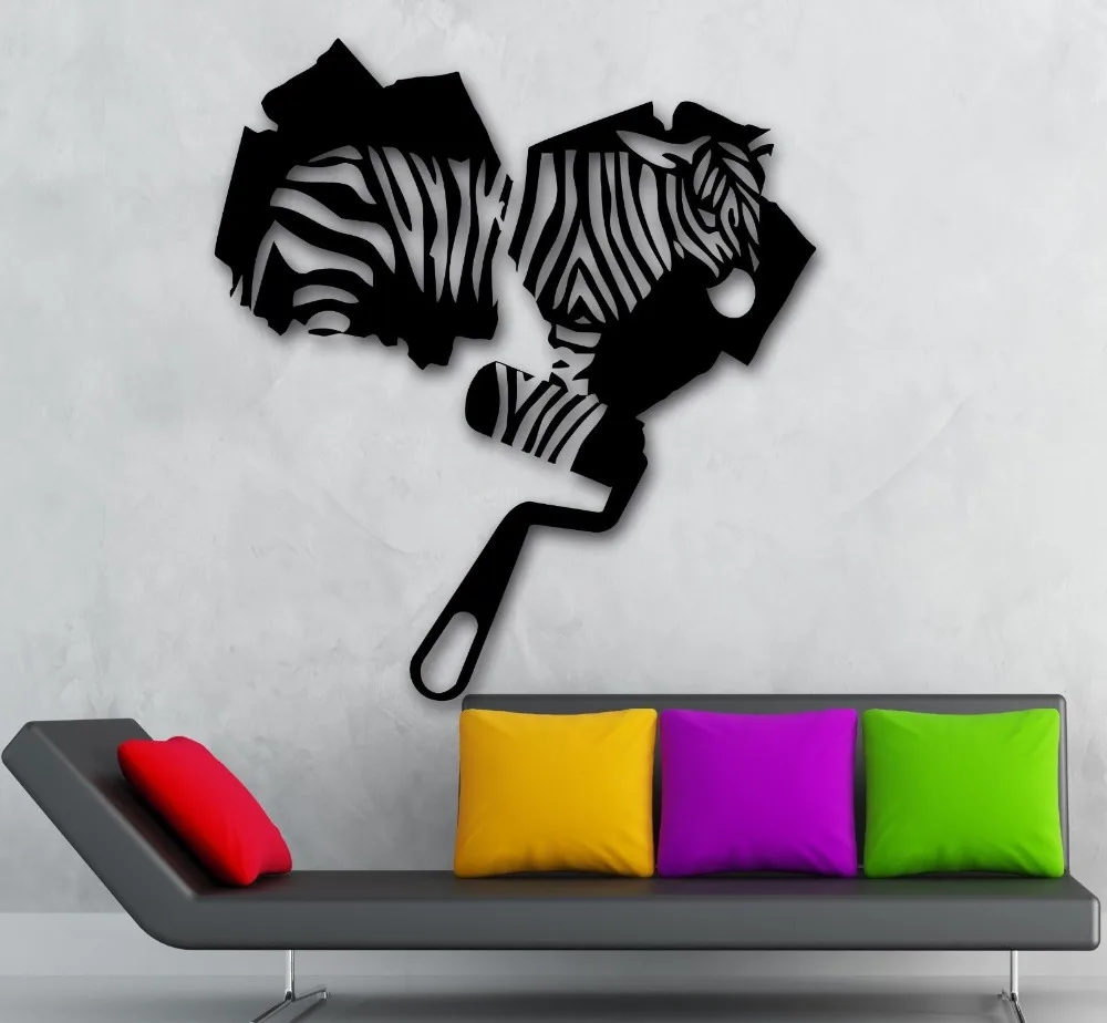 Lovely Zebra DIY Wall Stickers Abstract Art Black Decor Animal Stickers ZY
