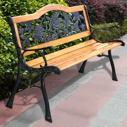 Giantex патио парковый, садовый скамейка крыльцо придорожная скамейка уличная мебель чугунные Лиственные спинки Rosed скамейки OP2785