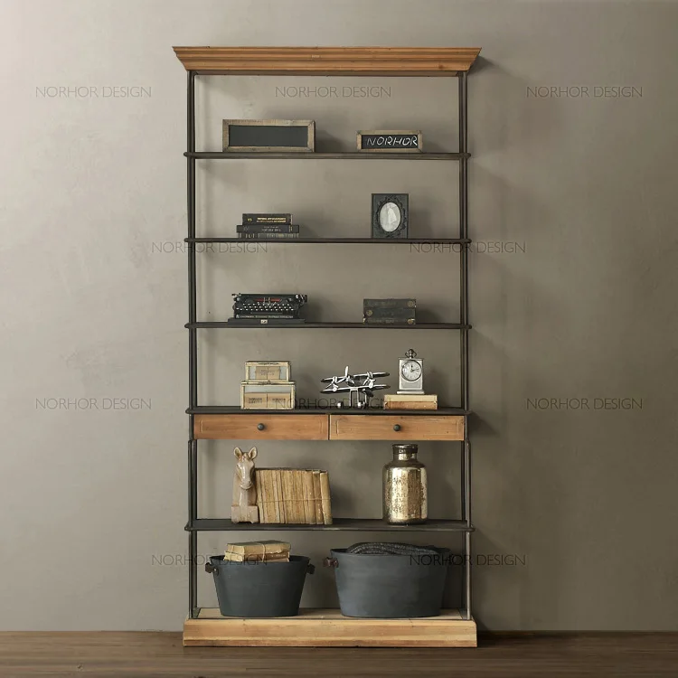 American country antique wrought iron wood locker small