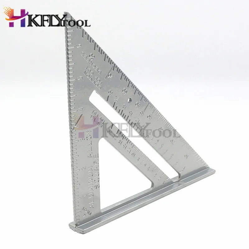 7 Inch Aluminum Alloy Measuring Ruler Speed Square Roofing Triangle Angle Protractor Trammel Measuring Tools