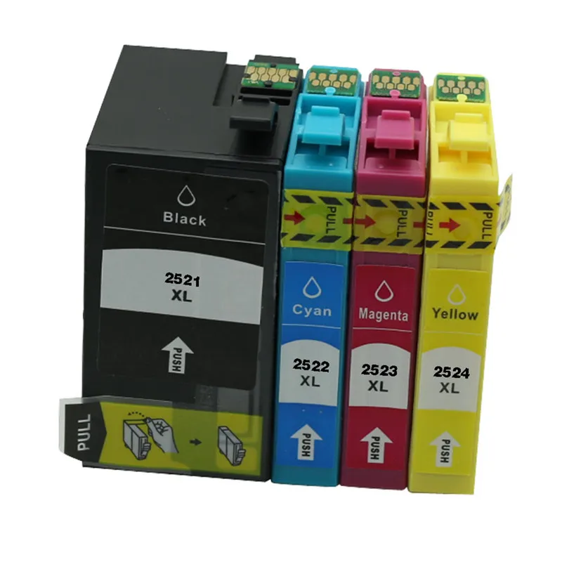4PK картриджи T2521 T2522 T2523 T2524 совместимый для Epson картуш Encre WF-3620 WF-3640 WF-7610 WF-7620 WF-7110 |