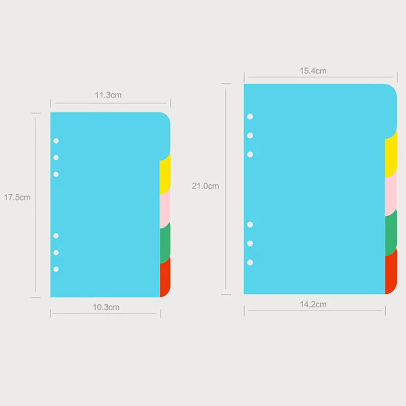 A5/A6 6 Holes Vertical Version Paper Notebook's Index Page Spiral Book Category Page Office Planner Accessories Slip Sheet