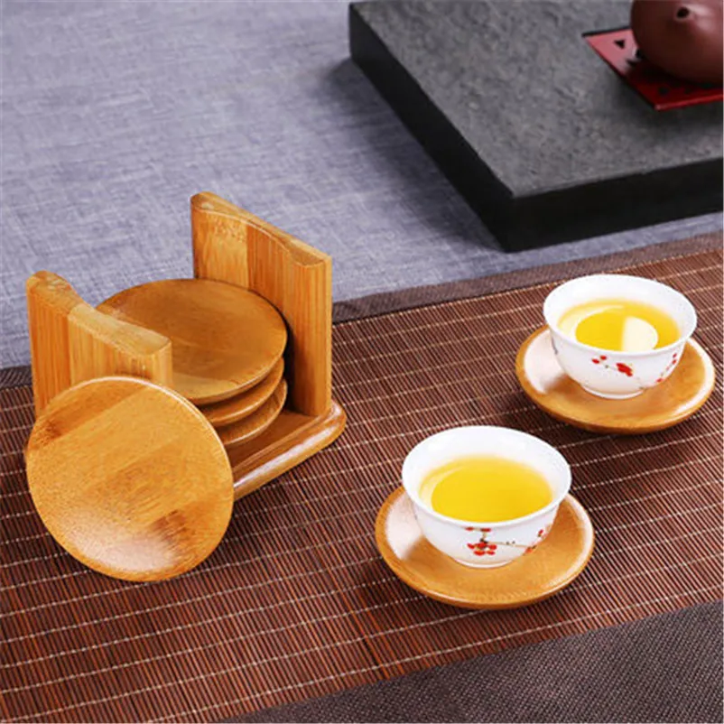 XMT-HOME бамбуковый деревянный коврик для зеленого чая улун, чашки для чая пуэр, Сервировочные лотки, теплоизоляционный чайный набор для кунг-фу, аксессуары