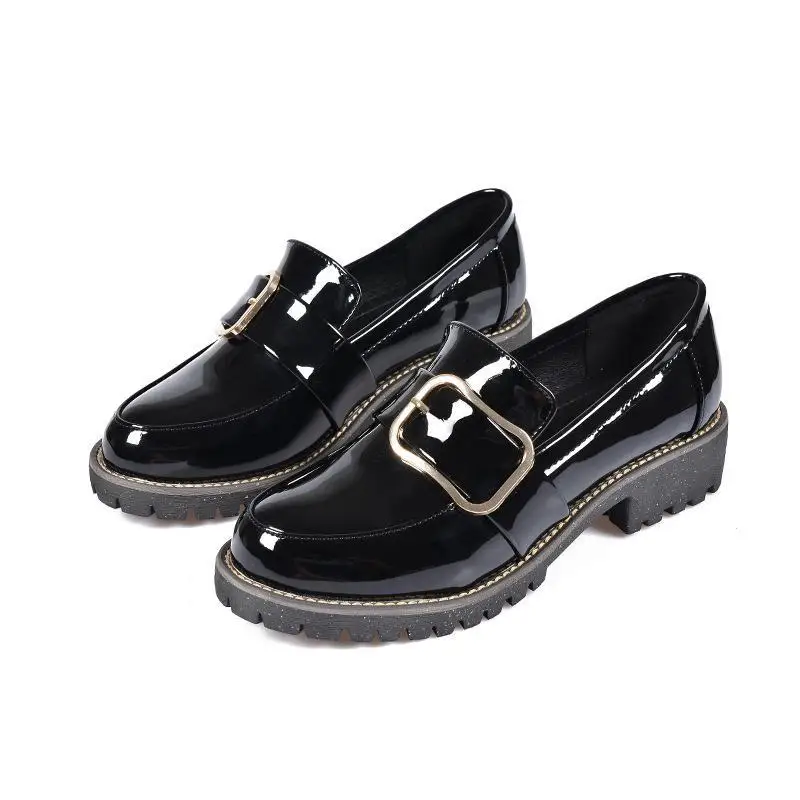 

Flats British Style Oxford Shoes Women Spring Soft Leather Oxfords Flat Heel Casual Shoes Lace Up Womens Shoes Retro Brogues