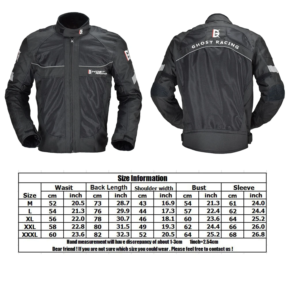 Мужская мотоциклетная куртка Ghost Racing черная водонепроницаемая ветрозащитная на