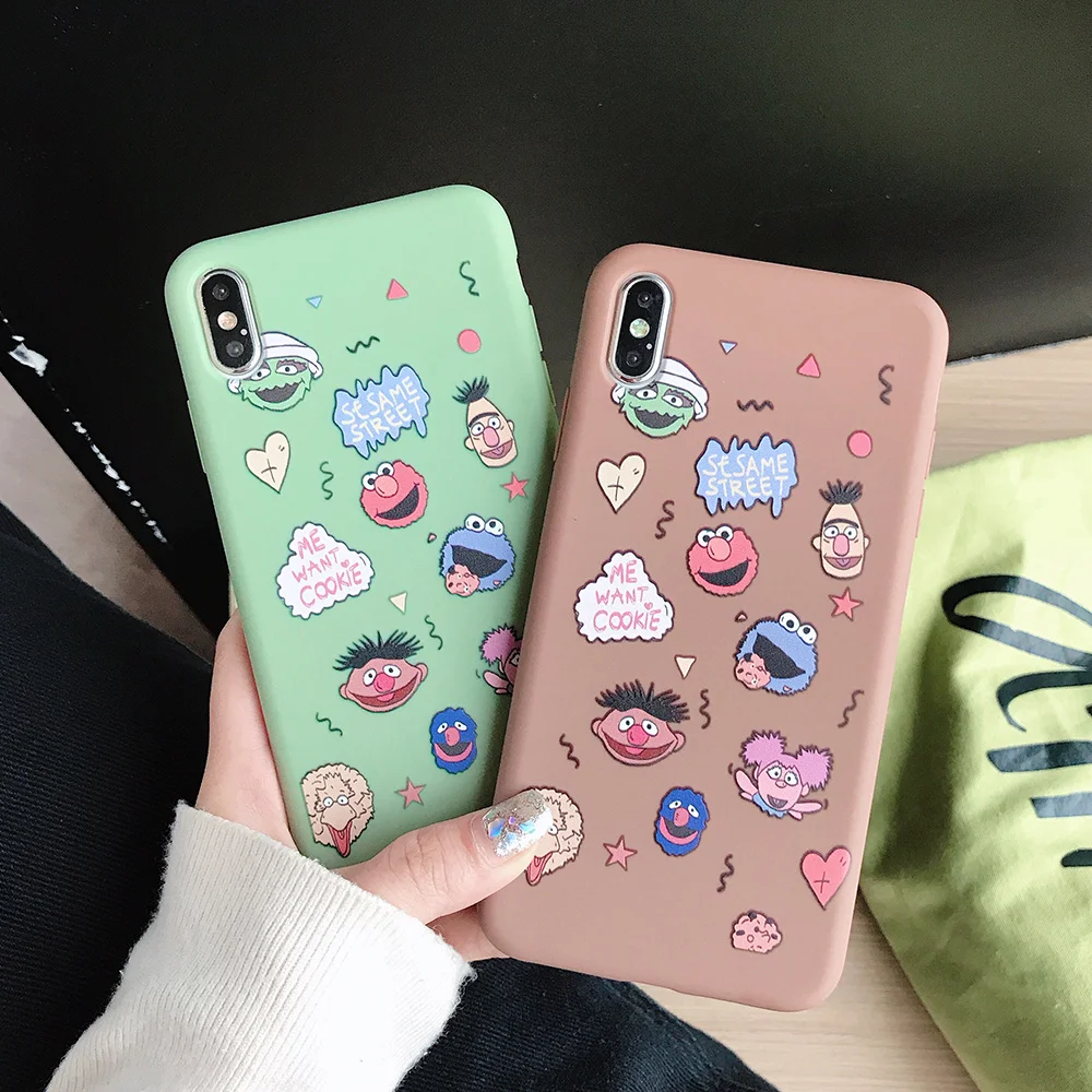 Для iPhone XS MAX XR чехол X граффити Улица Сезам шаблон для 8 7 Plus 6 6s плотные мягкие ТПУ