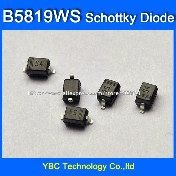 

200pcs/lot B5819WS 1A/40V 1N5819 SMD Schottky Diode SOD-323 Small Size S4