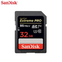 SanDisk Extreme Pro SD Card 32G 64G 128G 256G SDHC SDXC UHS-I Class 10 95M/S Memory Card Support V30 4K for Digital Camera