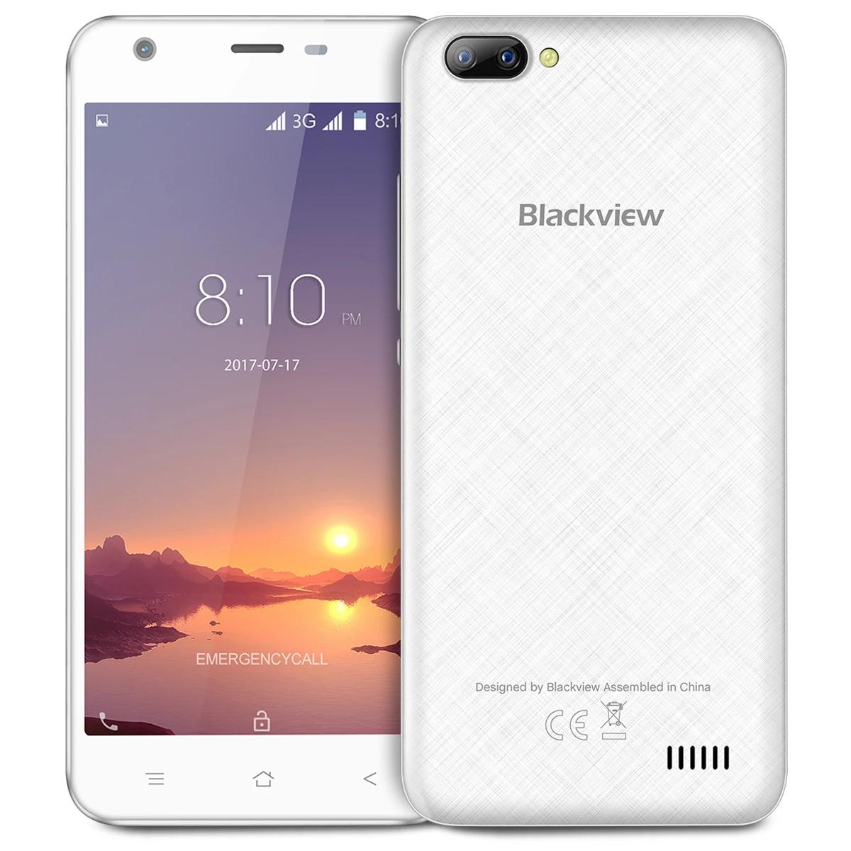 Blackview A7 двойной задний объектив Google Android 7,0 MT6580A четырехъядерный 1,3 ГГц мобильный телефон 1 Гб+ 8 Гб разблокированный сотовый телефон