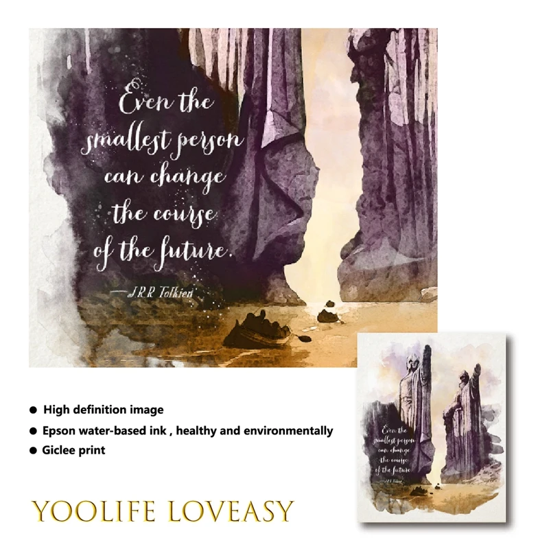 J.R.R. Tolkien художественная стена с цитатой холст печать Фэнтези литература