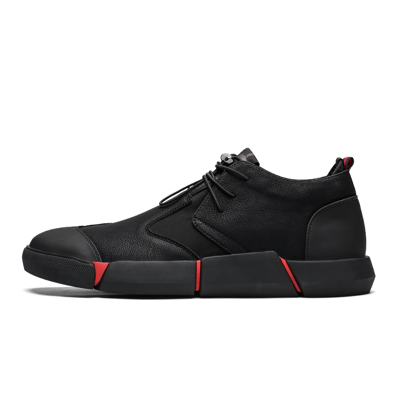 Новая брендовая Высококачественная мужская кожаная повседневная обувь черного цвета Модные дышащие кроссовки модные LG-11 на плоской подошве