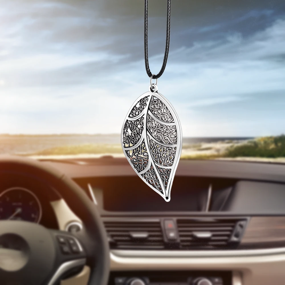 

BEMOST Auto Beautiful Hollowing Out Leaf Shape Car Pendant Hanging Interior Accessory Ornament For Car Rear View Mirror Decor