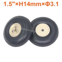 2pcs 1 5 38mm Small Rubber Wheels Tires Aluminum Hub Core Thickness 14mm Axle hole 3