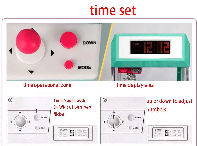 Ловец будильник монета управляемая игровая машина кран машина кукла Кэнди граббер Коготь аркадная машина автоматическая игрушка Дети