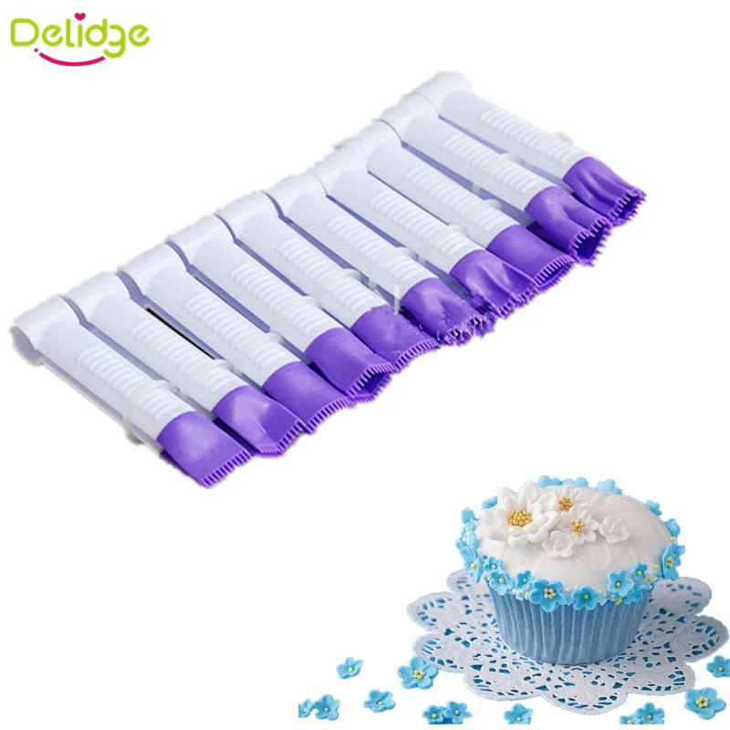 

Delidge 10 pcs/set Cake Flower Lacework Clip Plastic Cake Decoration Printing Mold Lace Clip Fondant Biscuits Cutter Tools
