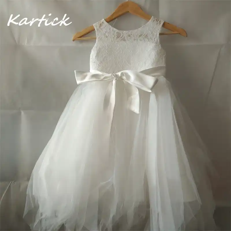 crepe flower girl dress