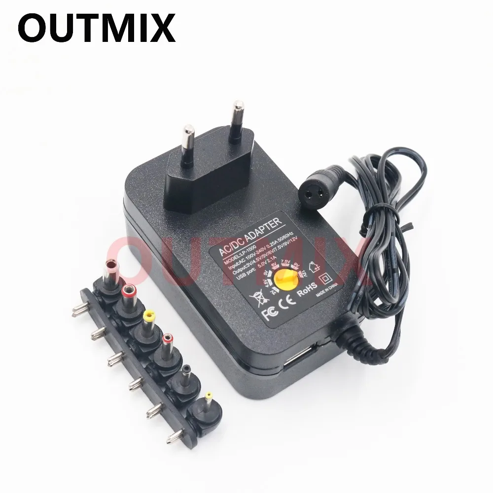 

Multi Voltage 3v 4.5v 5v 6v 9v 12v DC Adaptor Adjustable Power Adapter Universal Charger Power Supply Converter Cable 6 Plugs