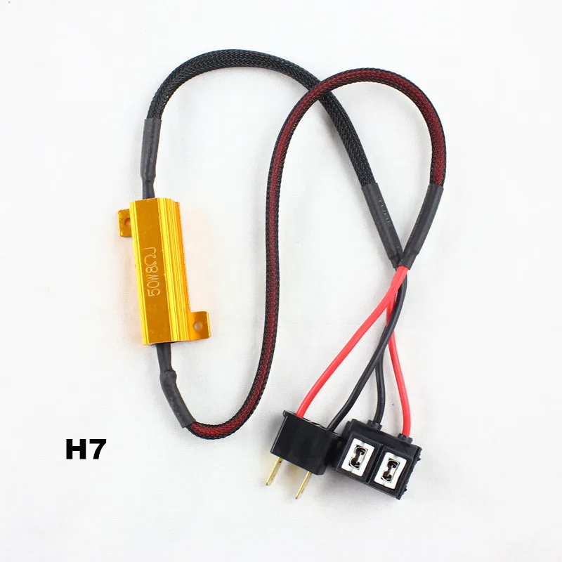 FSYLX 4 шт. H1 H3 H7 H8 H9 H11 9005 9006 ошибок светодиодные противотуманные фары лампа нагрузочный резистор 50 w 6ohm без мерцания сигнальный Подавитель - Цвет: H7