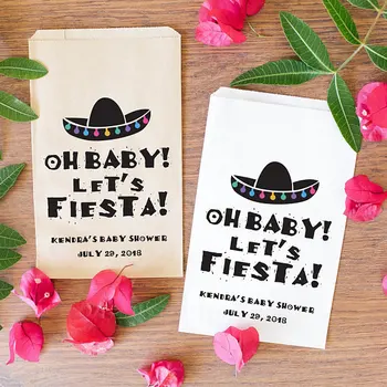 

personalized Fiesta Baby Shower Birthday candy Buffet treat gift bar Petal Toss bags Baby Shower Bakery Cookie Favor pouches