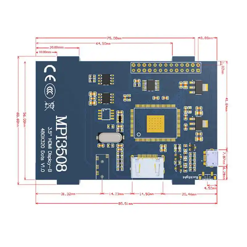 3,5 дюймовый ЖК HDMI USB сенсорный экран реальный HD 1920x1080 ЖК-дисплей для Raspberri 3 модели B/Orange Pi (Play Game Video) MPI3508